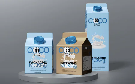 Milk Box Mockup free download