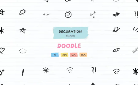 40 doodle decoration elements pack free download
