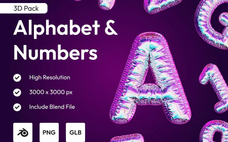 3D Pack Alphabet & Numbers free download