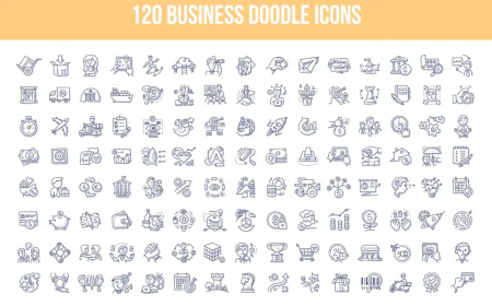 120 Business doodle set free download