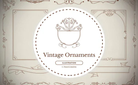 Collection of vintage frames and ornaments free download