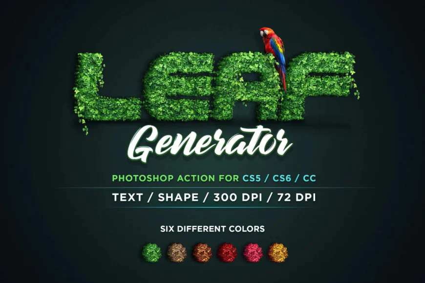 Leaf Generator Photoshop Action - Text Leaf effect