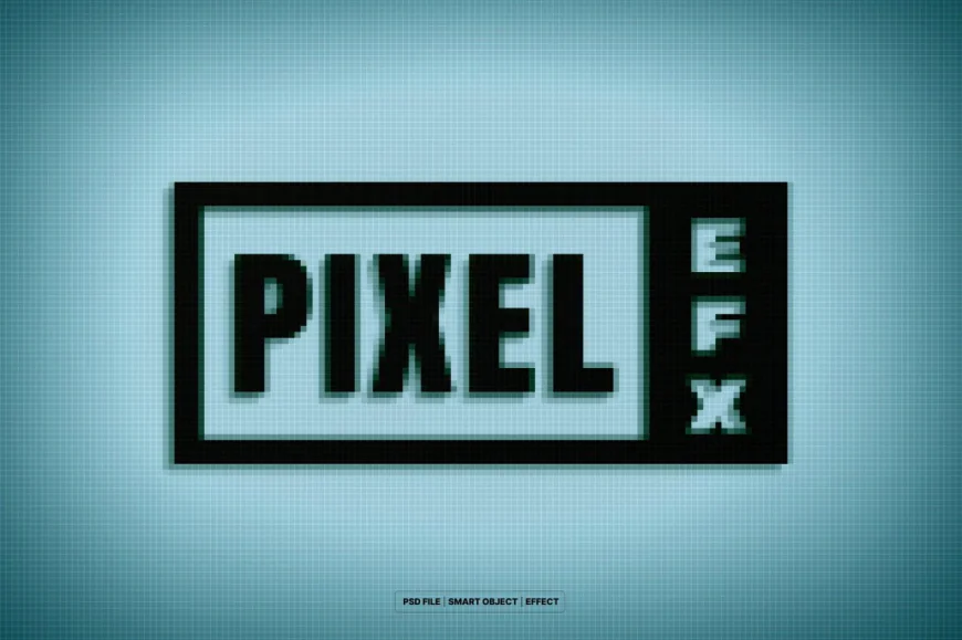 Game Pixel Text and Logo Mockup