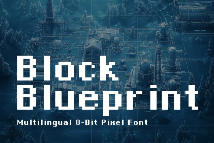 Block Blueprint 8-Bit Pixel Font