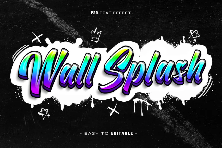 WallSplash Graffiti Text Effect, Template for creating graffiti-style text