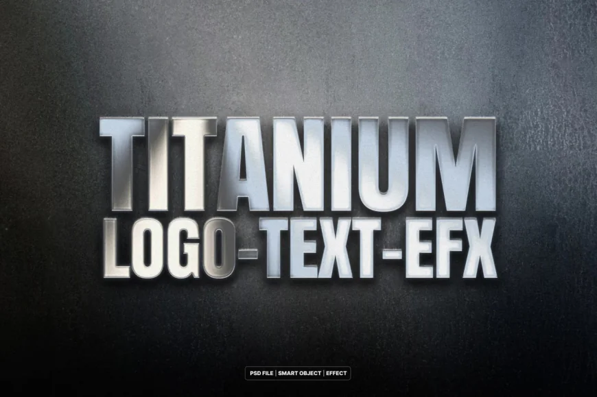 Polished Steel Text & Logo Effect, Template for creating metallic text or logo