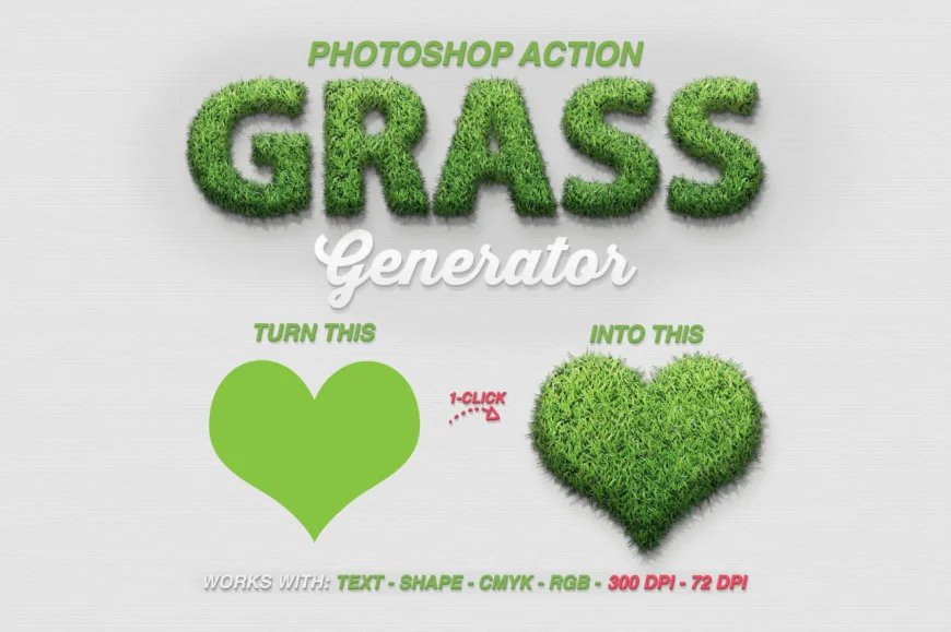 Grass Generator, action for creating shapes and text from grass