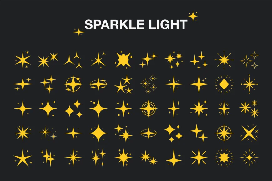 Sparkle Light Decoration, set of vector light flares