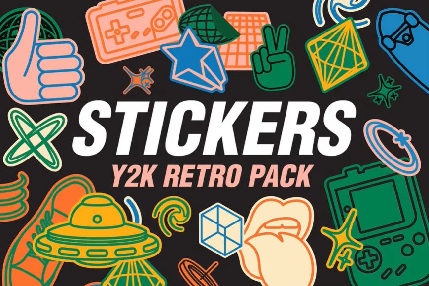 25 Y2K Stickers Retro Pack