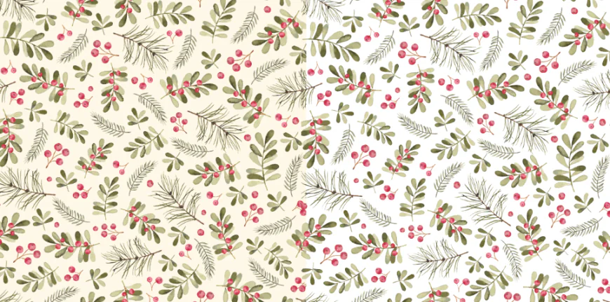 Watercolor christmas branchs seamless pattern free download