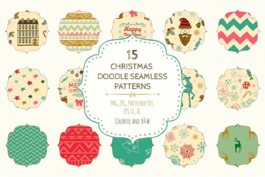 15 christmas seamless patterns free download