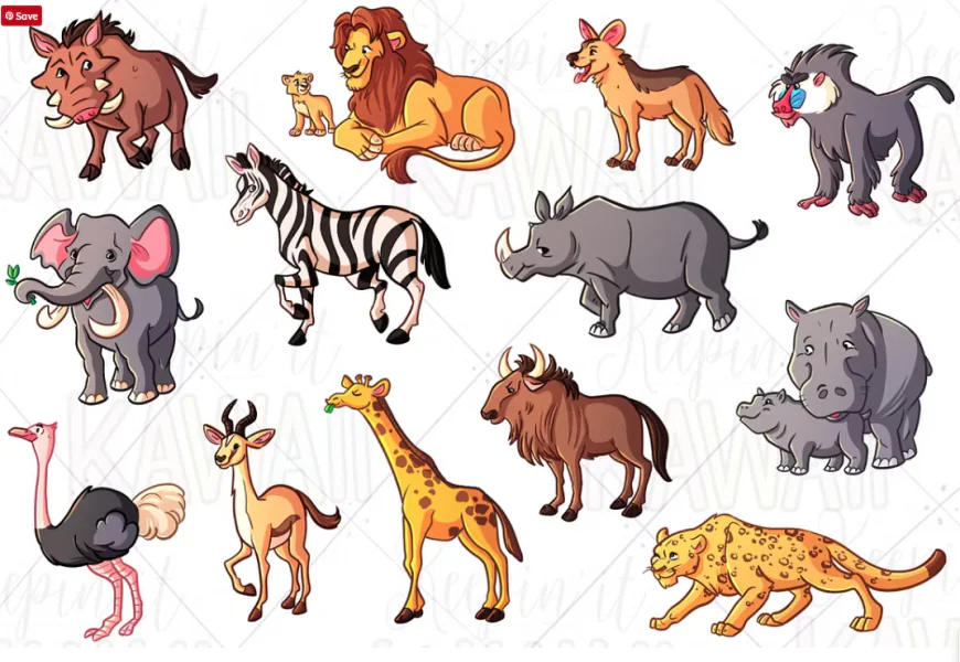 African Animals Clip Art free download