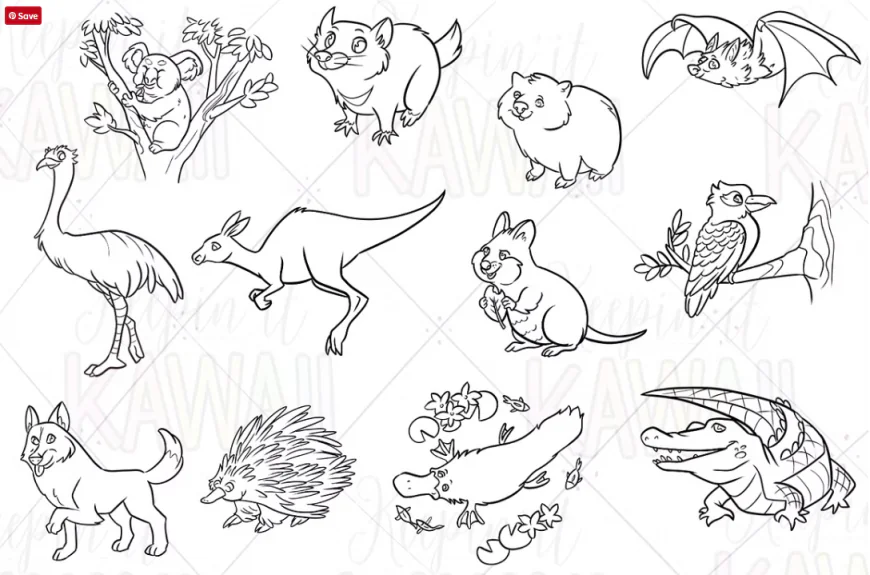 Australian Animals Digital Stamps free download