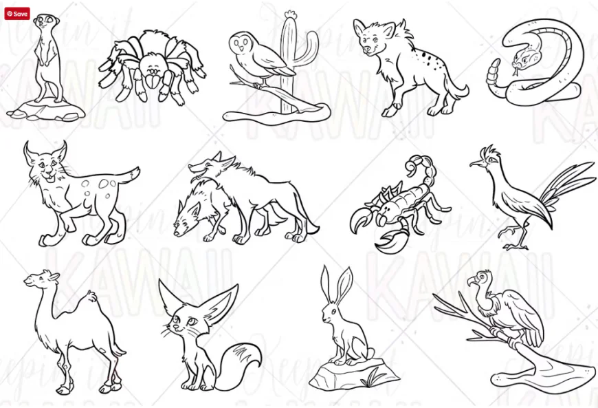 Desert Animals Digital Stamps free download