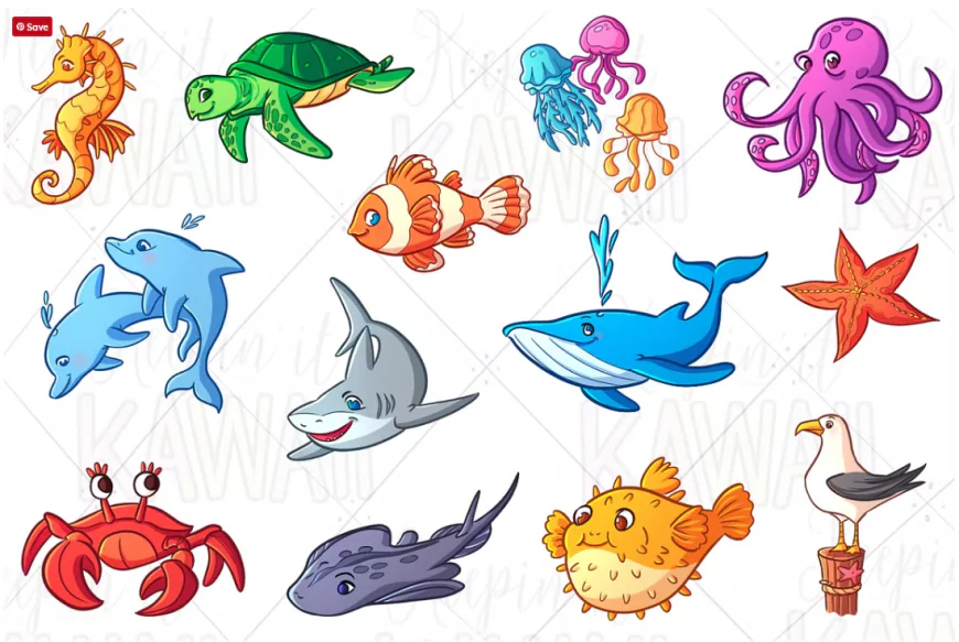 Sea Animals Clip Art free download