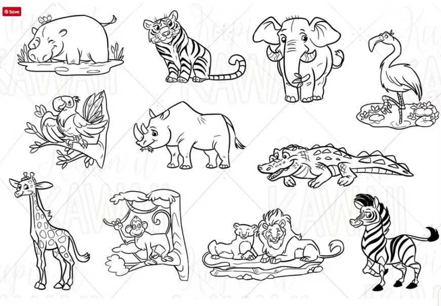 Zoo Animals Digital Stamps free download