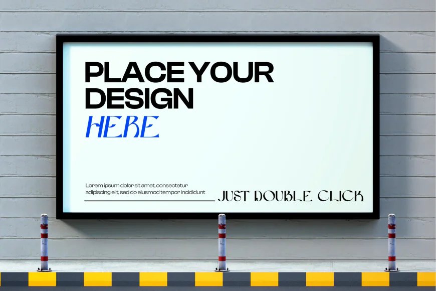 Billboard mockup on street free download