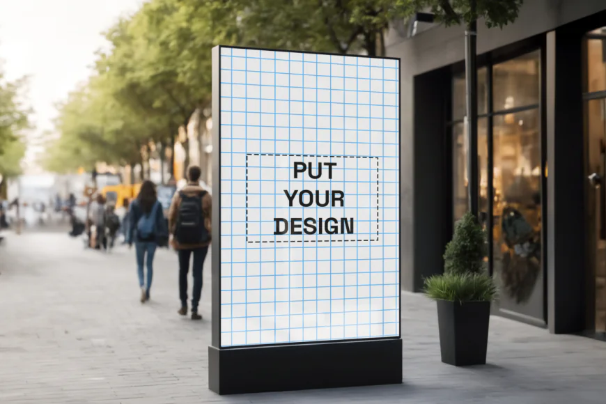 Billboard mockup on street free download