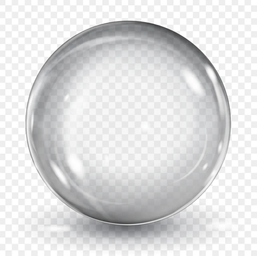 Big translucent gray sphere with glasses shadow transparent free download