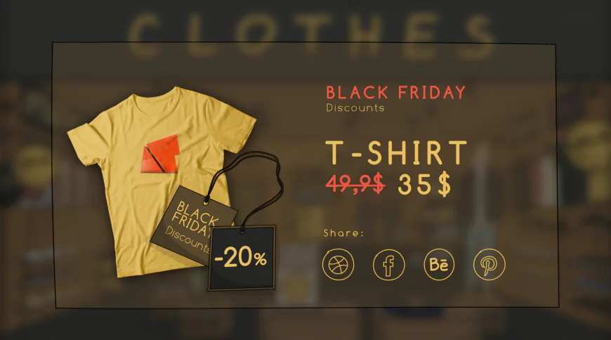 T Shirt sale black friday psd free download