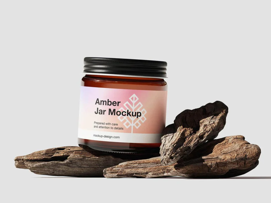 Amber jar mockup collection free download
