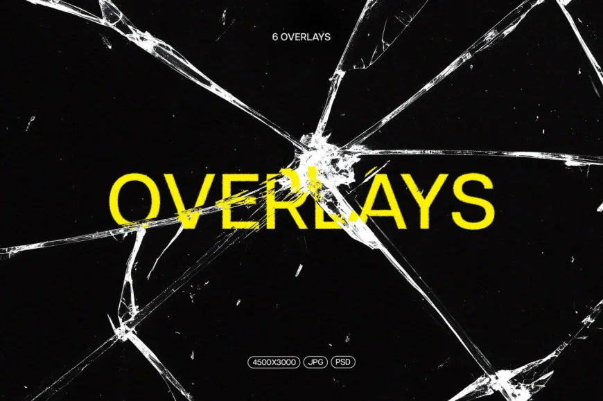 Broken glass overlays (6 pieces) free download