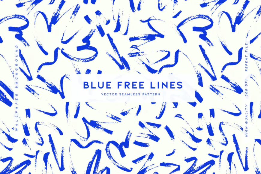 Blue free lines vector seamless pattern free download
