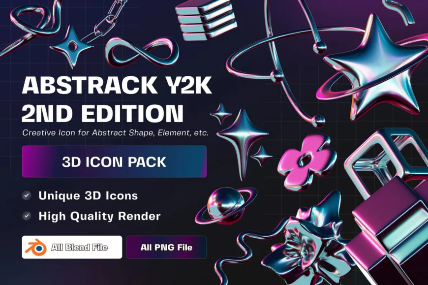 Y2K 3D illustration pack 15 files free download