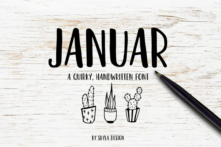 Januar-Quirky handwritten font free download