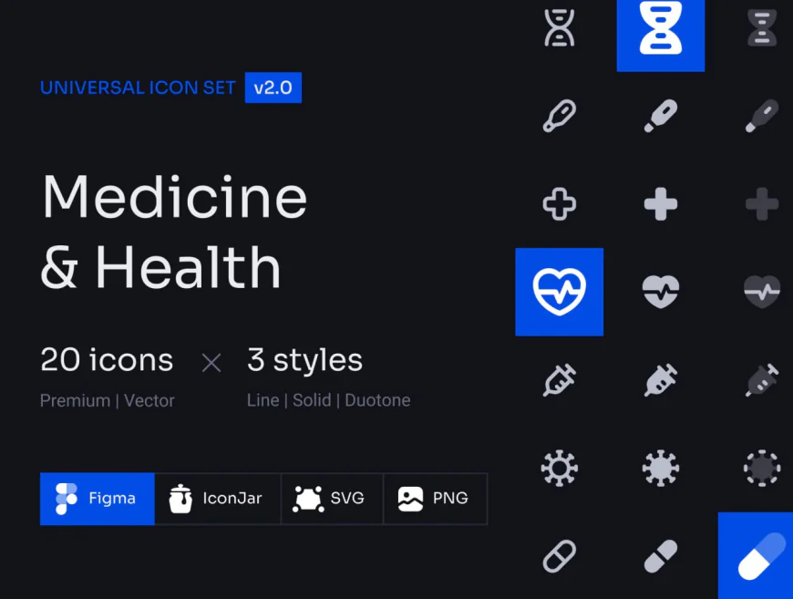 60 Medicine and Health Icons Set free download