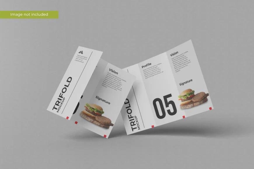 Minimalist trifold brochure mockup free download