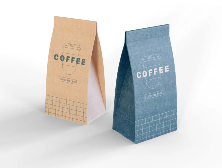 Paper Coffee Bags Mockup free download