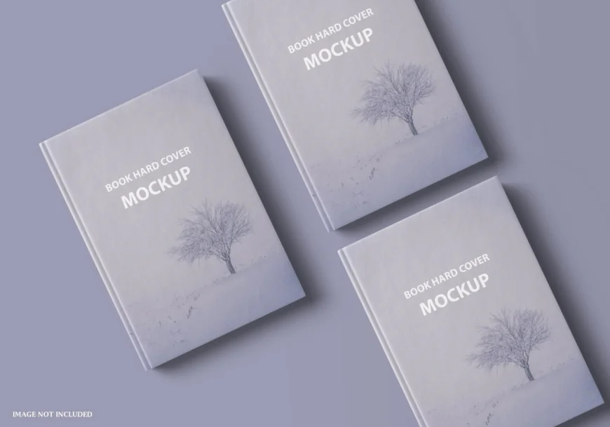 Close up on beautiful book hard cover mockup free download