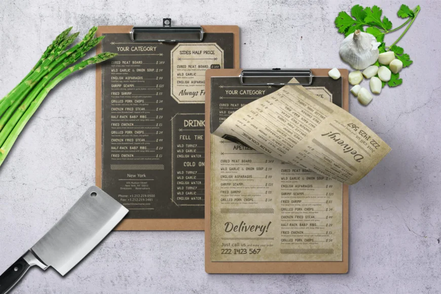 Retro Vintage Single Page Menu A4 & US Letter free download