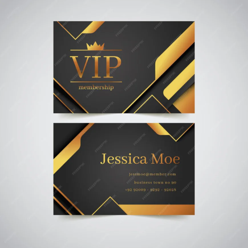 Gradient vip card with golden details free download