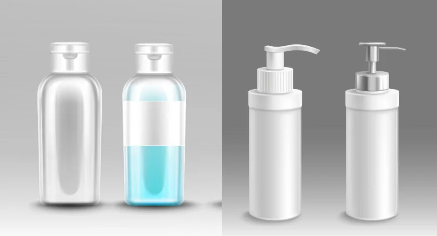 Bottle liquid soap lotion 3d vector mockup