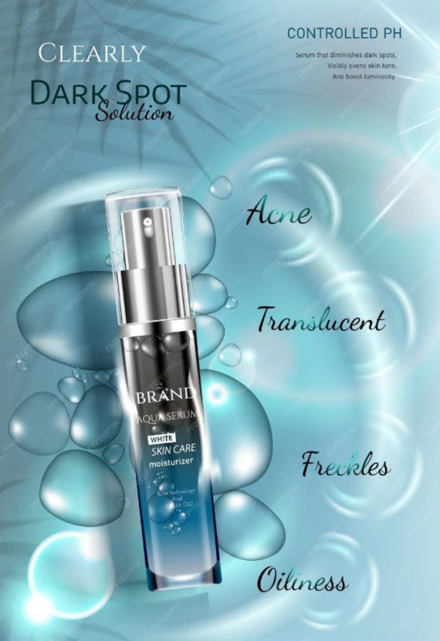 Skincare blue water surface tropical leaves with sparkling lights