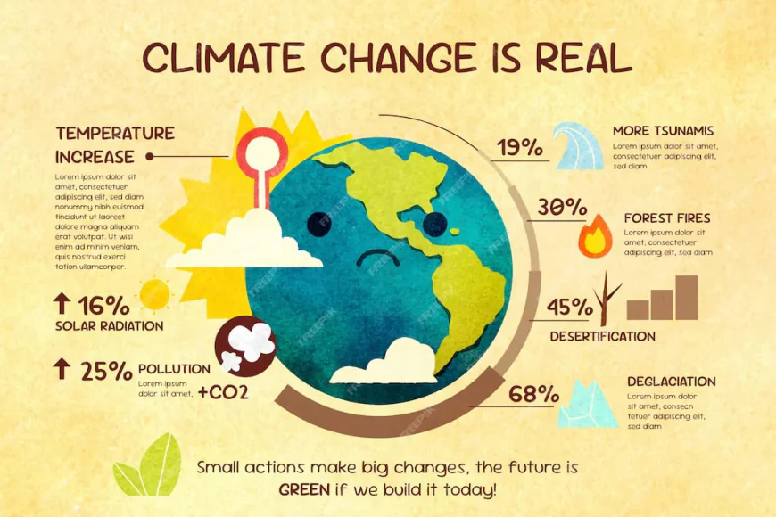 Climate change infographic vector free downlpad