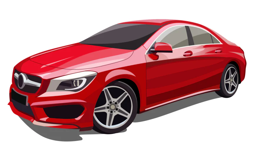 Red car illustration eps free download