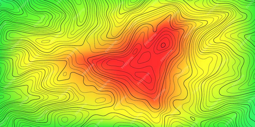 Stylized topographic map lines background illustration