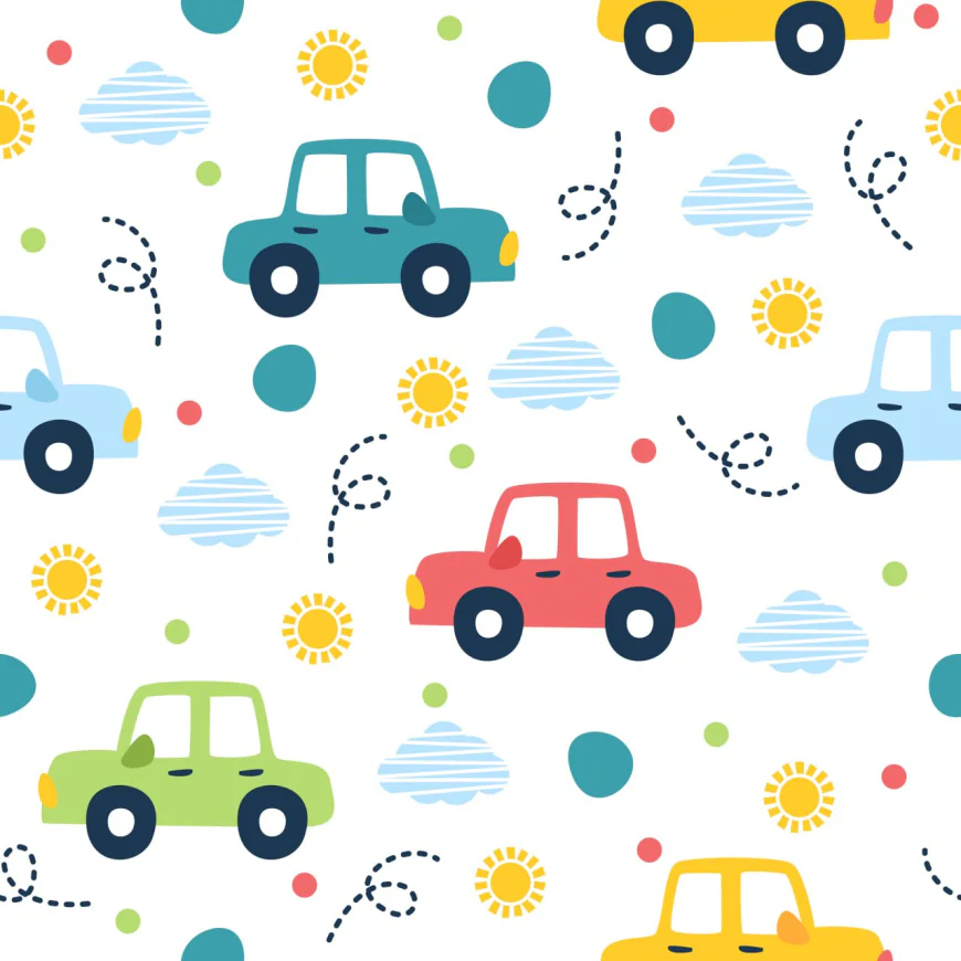 A seamless, trend pattern of cars