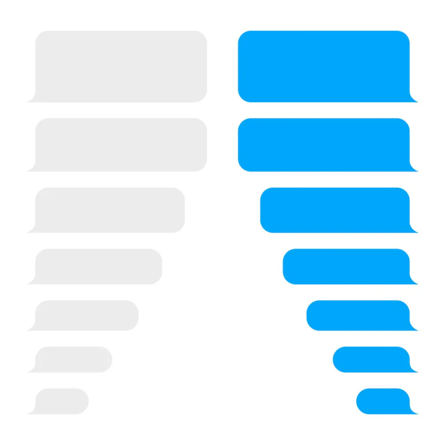 Message bubbles design template for messenger chat or website