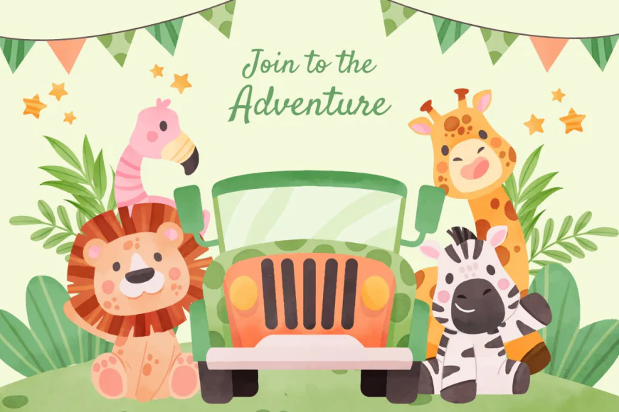 Watercolor safari background free download