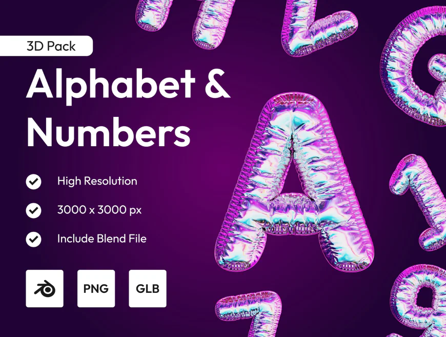 3D Pack Alphabet & Numbers free download