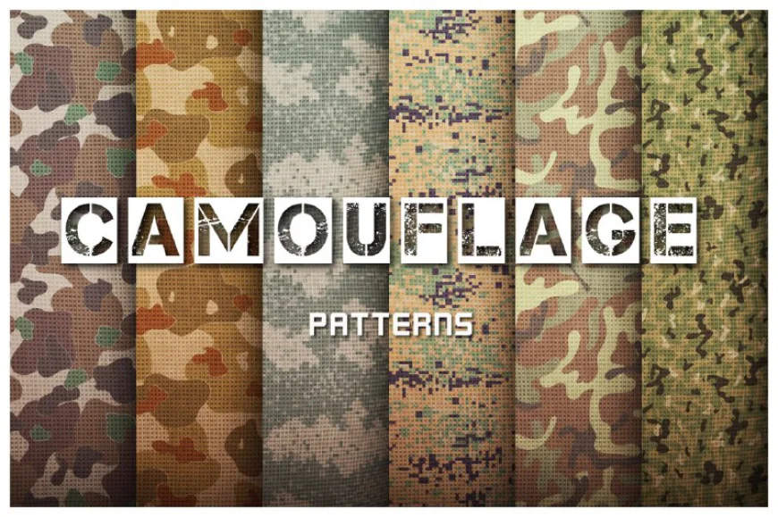 Set of camouflage patterns free download