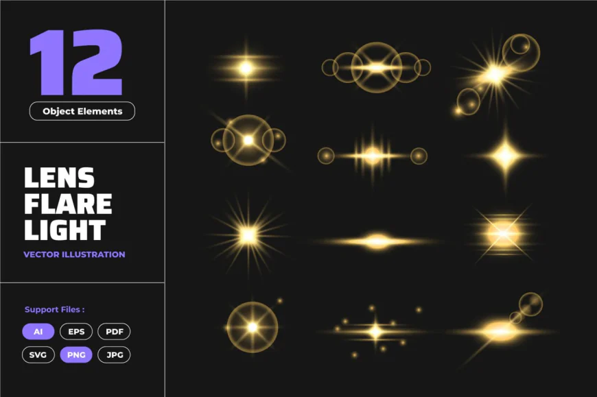 Optical camera flash lens flare light effect free download