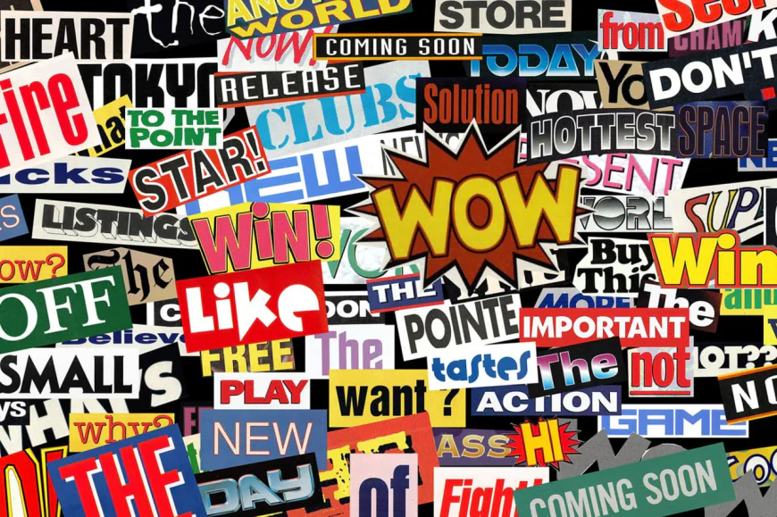 100 Random Retro Words For Collage free download