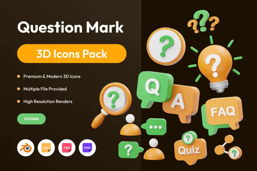 3D Question Mark Icons free download
