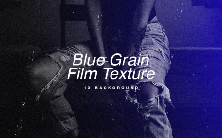 Blue Grain Film Texture Overlay Background